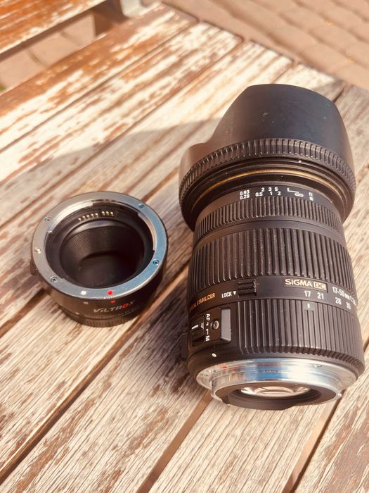 obictiv, lens, lentila Canon, Sigma 17-50 f2,8 adaptor ef-eos m