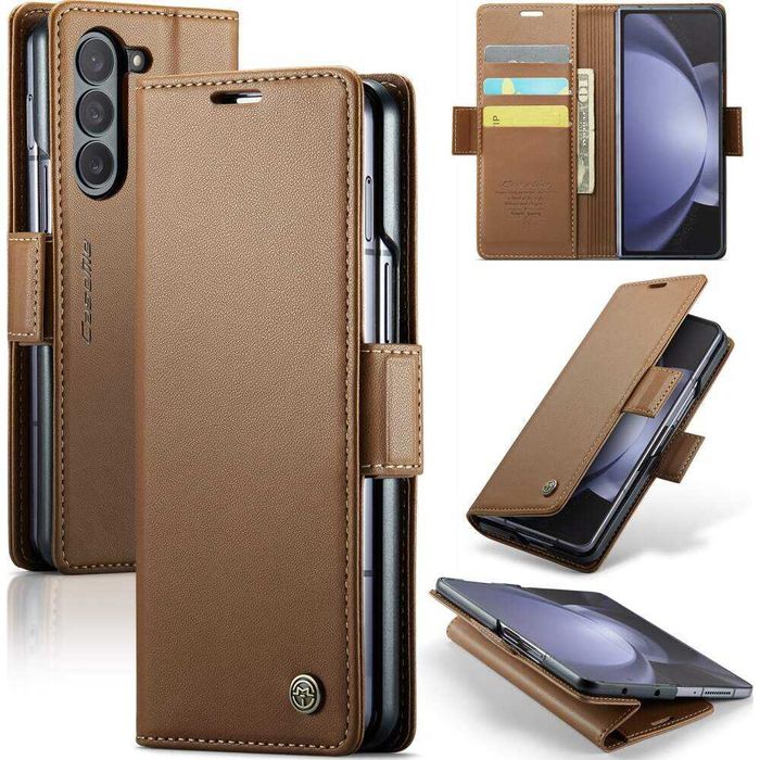 Husa premium flip piele+Folie SAMSUNG Galaxy Z Fold6 5G modele diferi