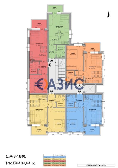 Студио в нова сграда без такса поддръжка „La Mer Premium 2“, Равда, 42