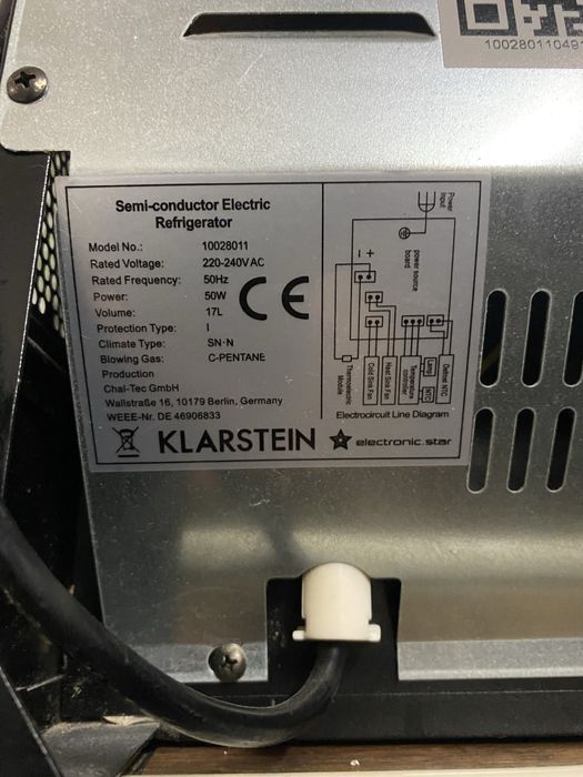 Frigider minibar Klarstein rulota