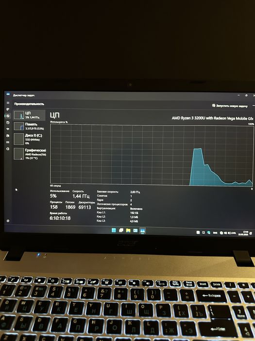 Noutbuk Acer Aspire 5 Slim 8gb ram