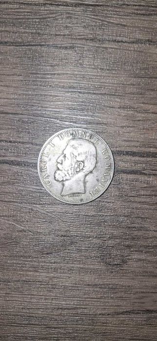 Monedă argint 90% 5 Lei 1881 Carol I – piesă de colecție originală