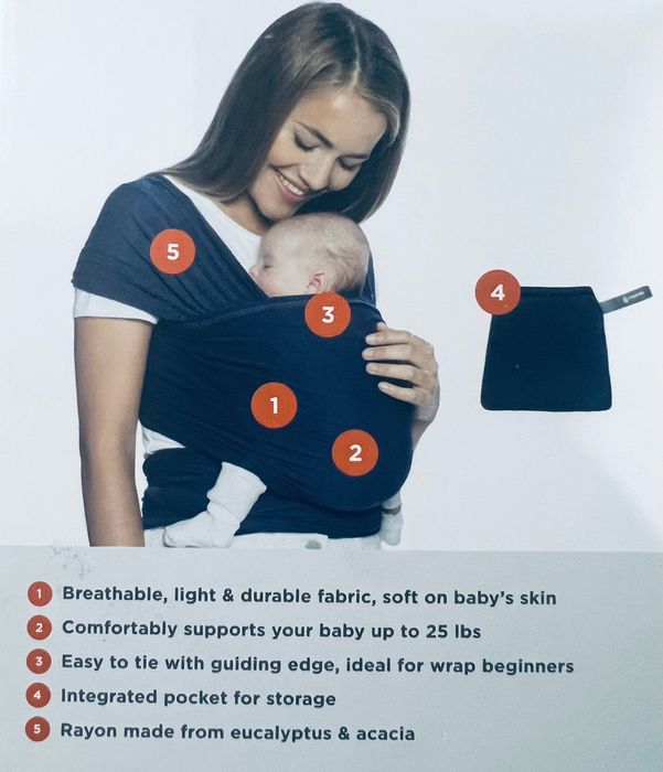 Еластичен слинг Ergobaby Aura - Twinkle Grey