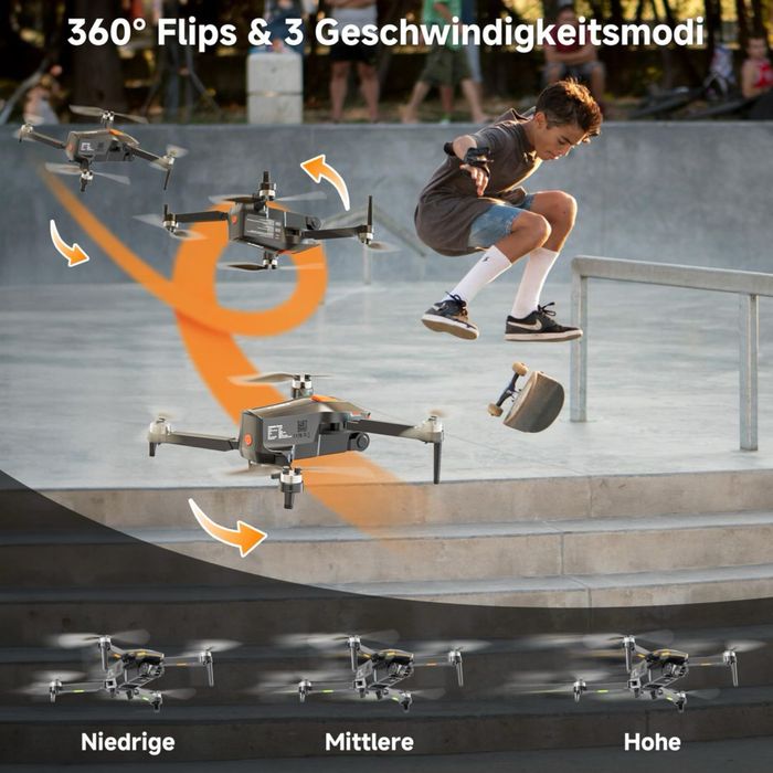Drona cu cameră 1080P WiFi FPV motor brushless menținere altitudine modul headless 3D flip – Negru