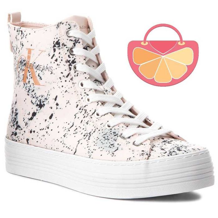 %ПРОМО% CALVIN KLEIN № 38 – Дамски сникърси "PALE PINK & BLACK" нови