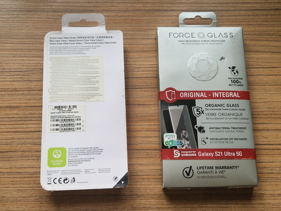 Husa Clear View+Folie Samsung Galaxy S21 ULTRA!Originala