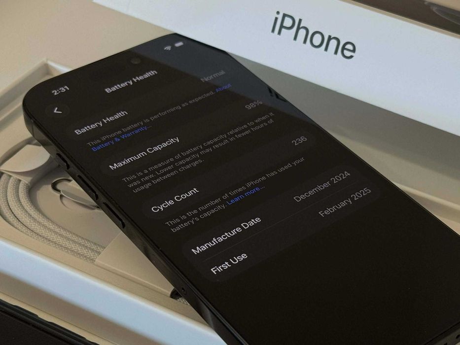 Бартер! Като НОВ! 98% Батерия! iPhone 16 Pro Black Titanium (Черен)