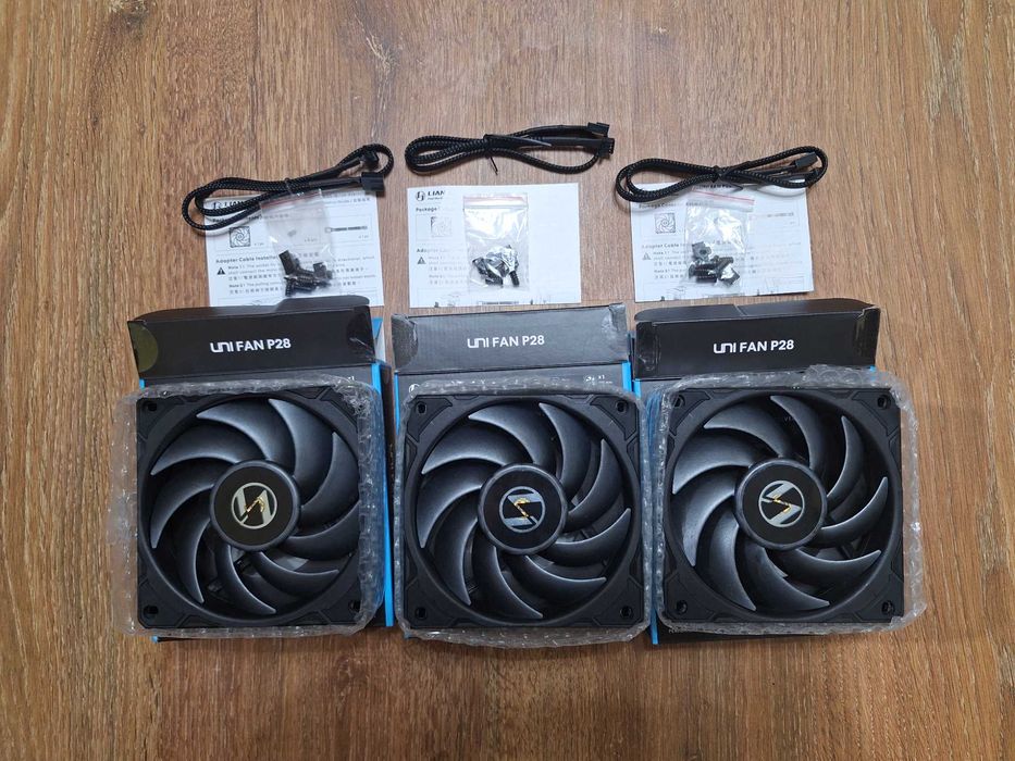 Set 3 Ventilatoare 120 mm Lian Li UNI Fan P28 PWM Black