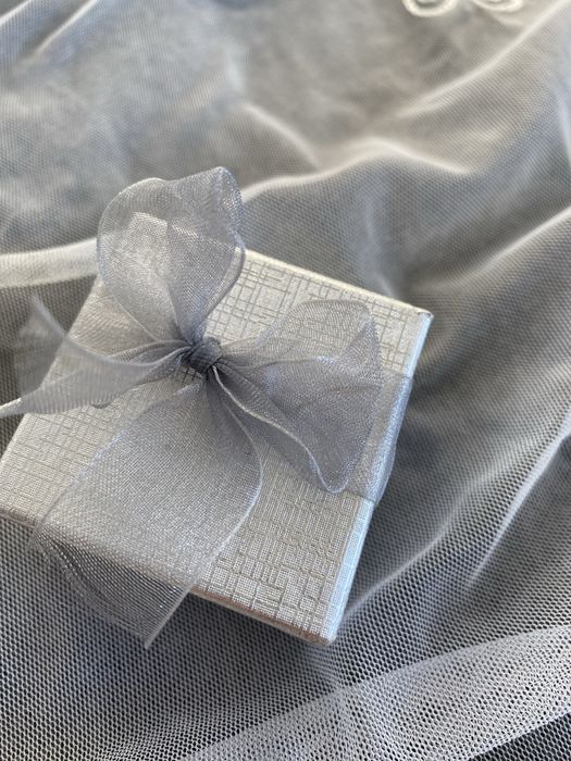 Сребърен комплект обеци и колие сърце