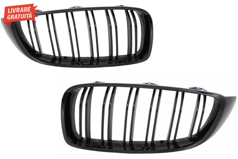 Bara Fata cu Grile Negru Lucios BMW Seria 4 F32 Coupe F33 Cabrio F36 G