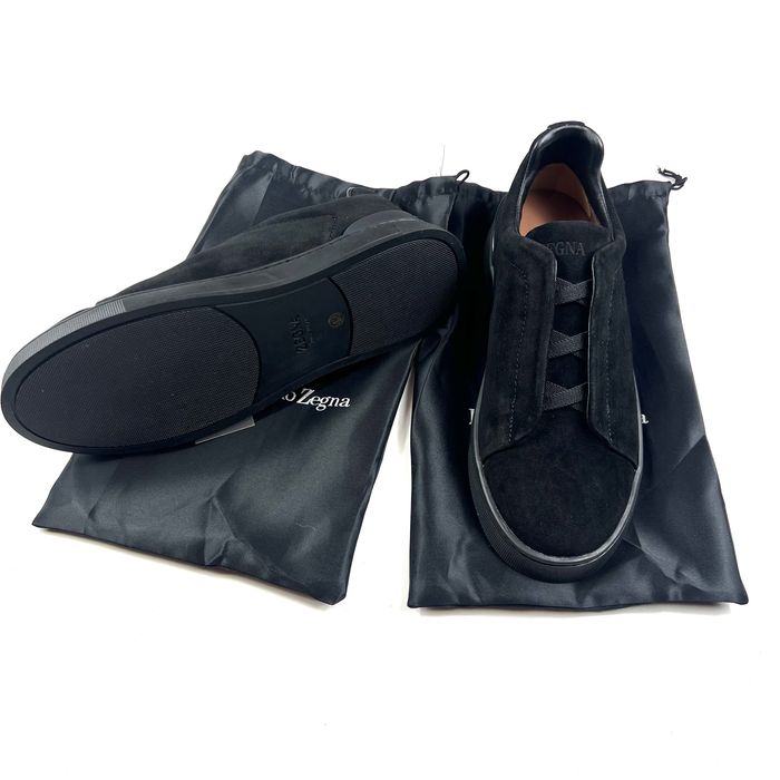 Zegna Tripple Stitch — мъжки 42EU Черен Велур