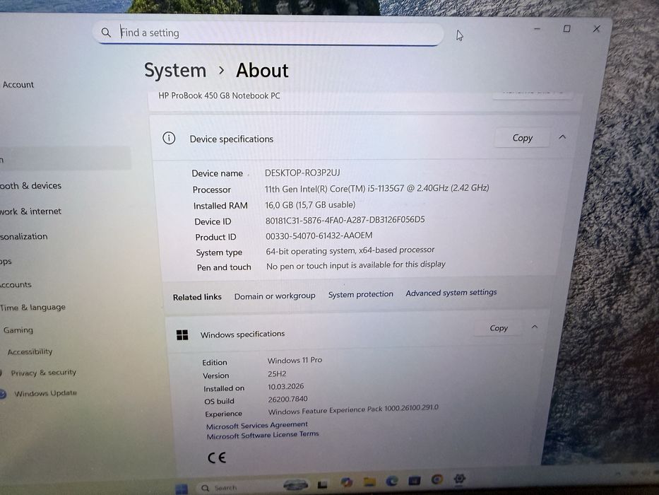 HP Probook 450 G8 i5 Gen 11 / 16 Gb Ram/ 15.6” FullHD/ Baterie 5 ore