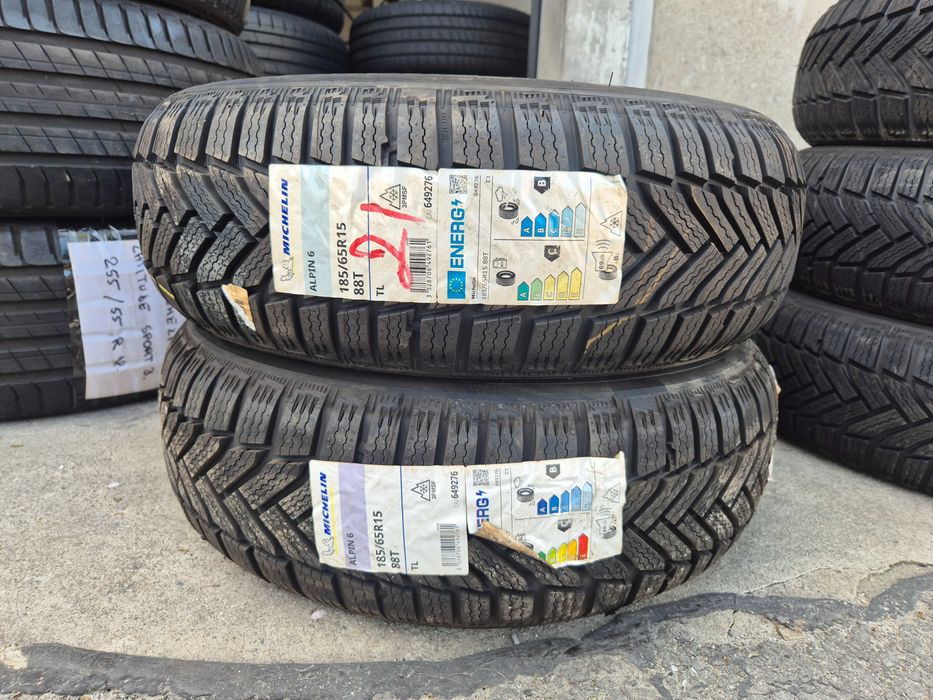 2 Anvelope M+S IARNA - 185/65/15 - Michelin Alpin 6 - NOU - DOT 2021 !