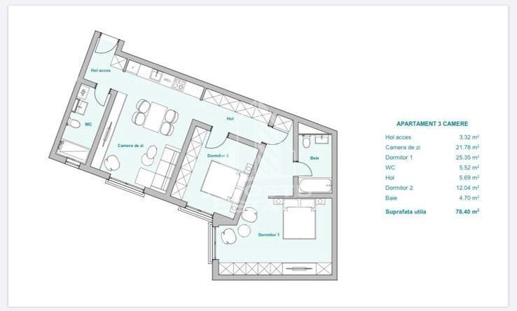 Apartament 3 camere, bloc nou, zona Plopi Timisoara