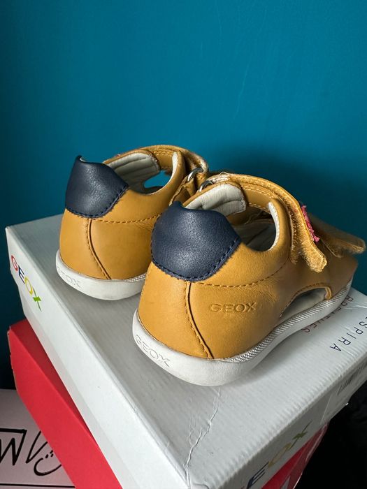 Geox - Mărime 24, Sandale de piele, Maro Ocru/Albastru