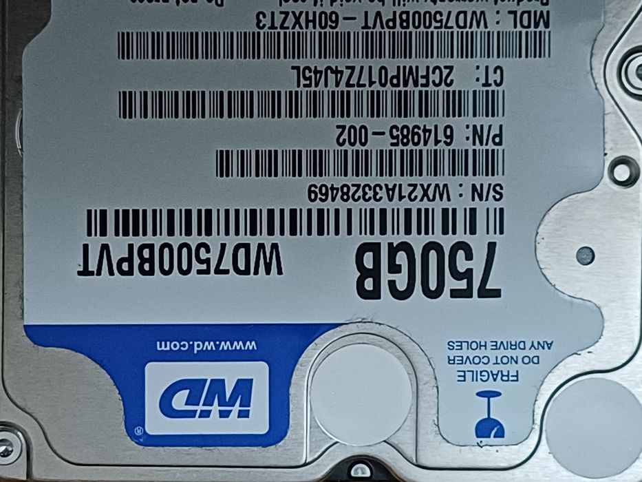 HDD Hard Disk Laptop WD Blue WD7500BPVT 750GB 750 sata
Testat cu HD SE