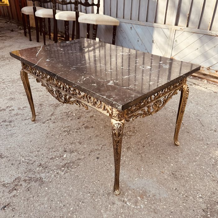 Антична холна маса барок / Луи XV стил с мраморен плот