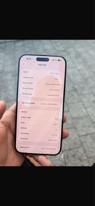 Iphone 16 pro max 1 tb