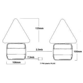 Комплект Магнитни стопове за ремарке със светлоотразители и кабел 7.5м