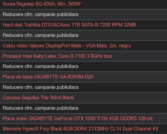 PC I3 7100 GeForce GTX 1050 Ti 4Gb