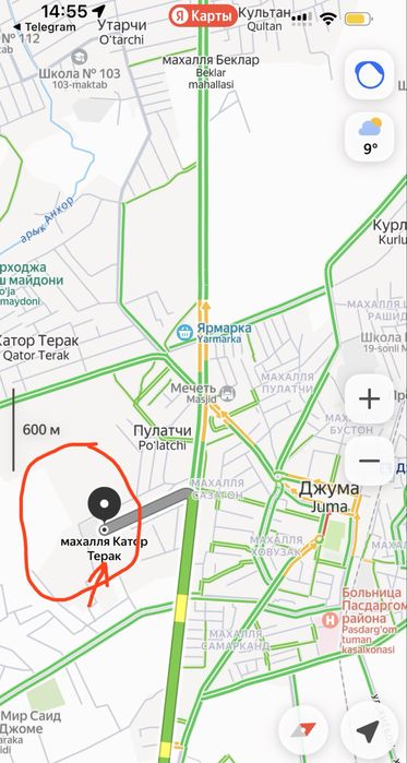 Ер майдони сотилади жами 1.8 гектар, 1 сотиғи 3000$дан, кадастр бор!