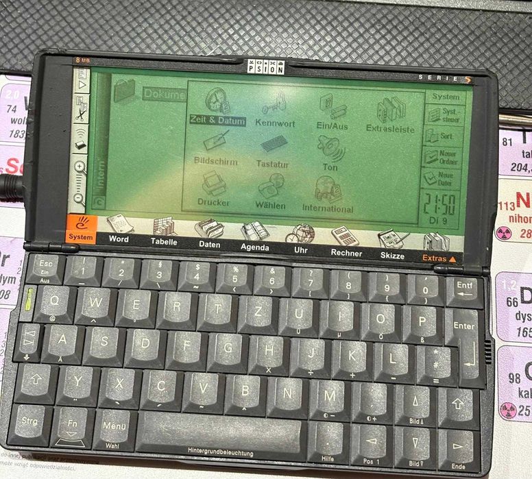 Psion Series 5 handheld PDA - Colecție, Balamale OK + Card CF 256MB