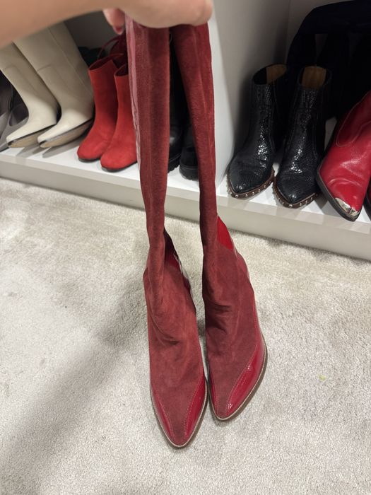 Италианки червени ботуши и Zara