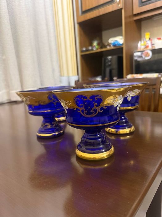 Богемские креманки (конфетницы), 5 шт