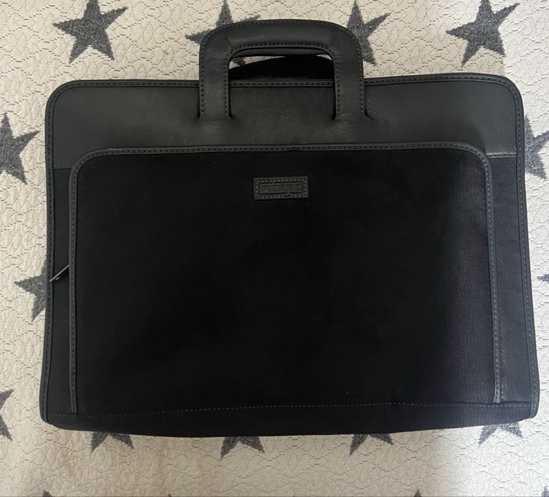 Geantă / Servietă laptop PIERRE originală – Piele & Textil (Style 634310)