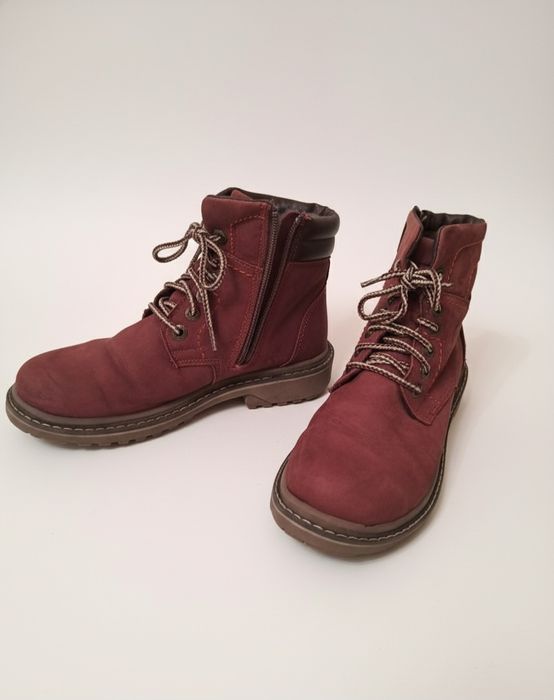 Ботинки бордовые