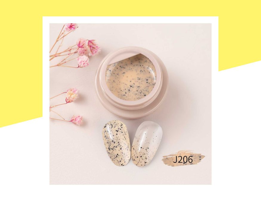 Комплект UV/LED гел бои "Black Gravel" GDCOCO – 6 броя, яйчена черупка