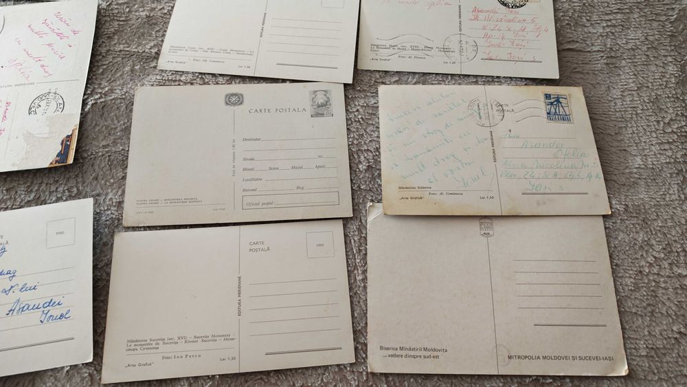 lot 18 cărți postale : Mănăstiri din România, circulate și necirculate