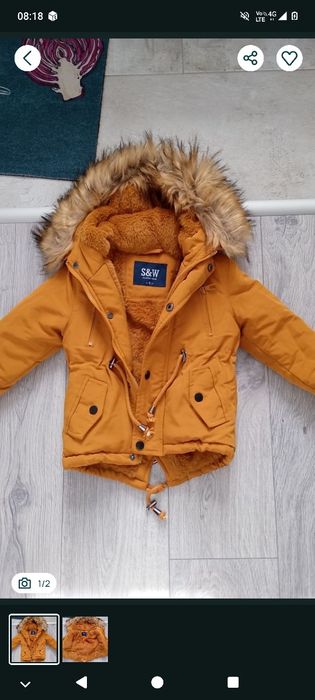 Geaca Parka îmblănită mărime 2 ani