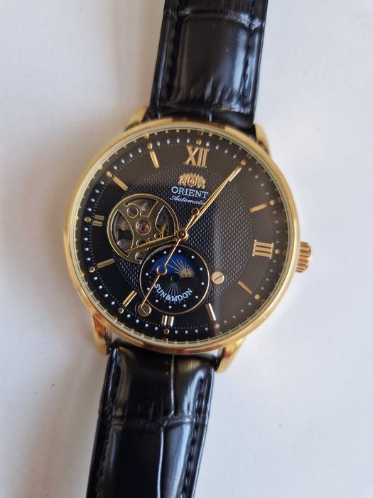 ORIENT Sun & Moon, semi-skeleton, automatic, cal. Epson, Japan, 21 jewels. Чисто нов!