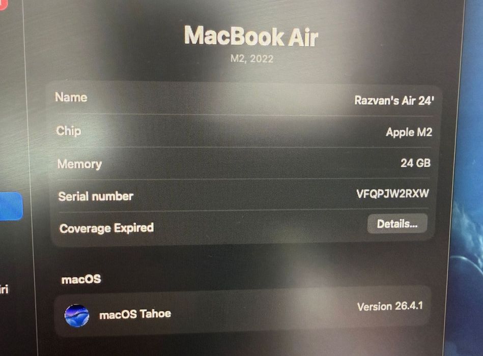 MacBook Air M2 13-Inch / 24GB RAM / 'Midnight'