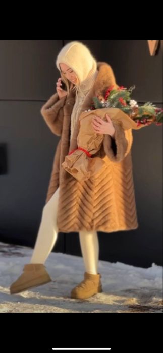 Шуба экомех под соболь