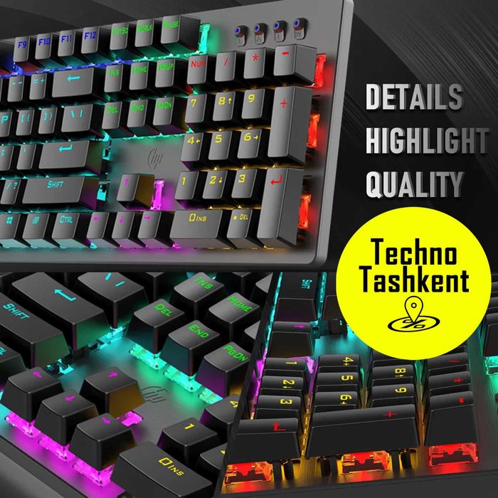 Механическая игровая Клавиатура HP GK100F с RGB подсветкой (Garantiya)
