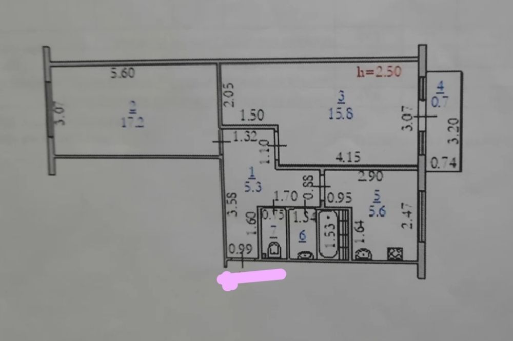 2х комнатная квартира, срочно продаётся.