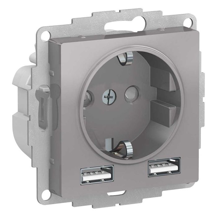 Schneider Electric. AtlasDesign. Розетка 16А с 2 USB A+A