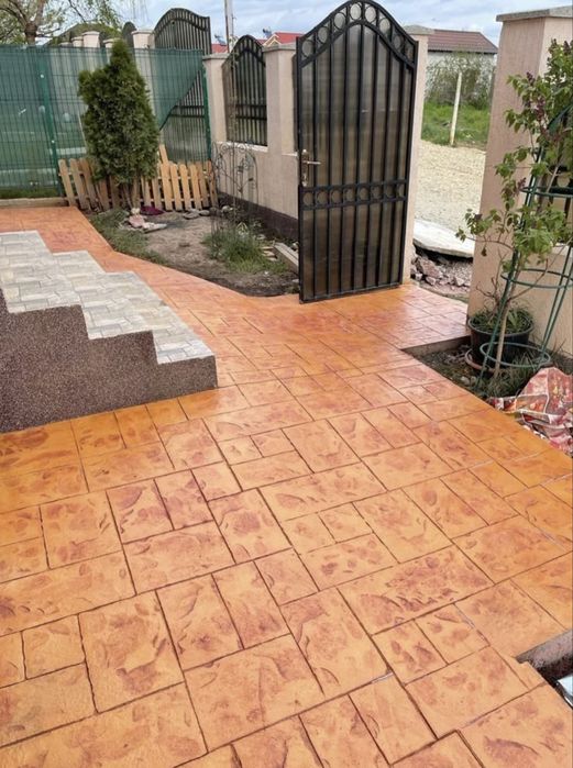 Beton amprentat diferite modele si culori.