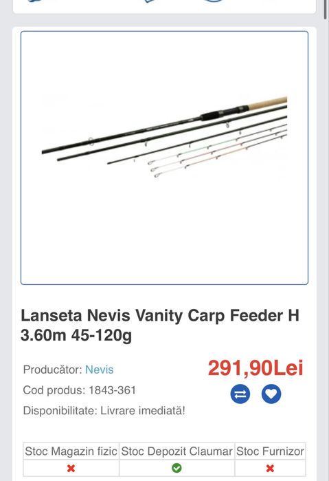 Lanseta Nevis Vanity Carp Feeder H 3.60m 45-120g