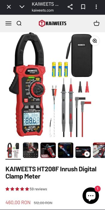 Clampmetru multimetru Kaiweets HT208F digital  Clamp meter