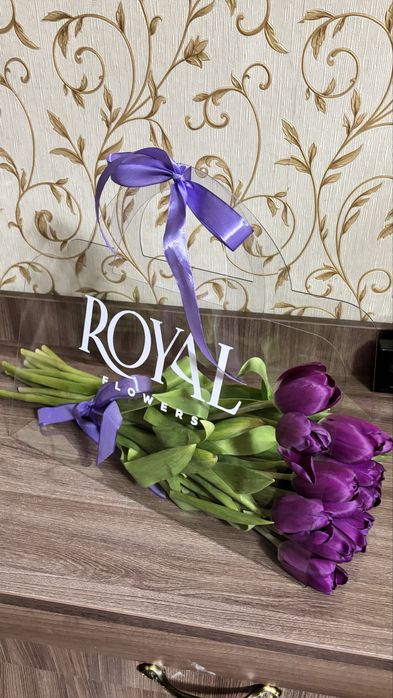 Тюльпаны 15 штук фиолетовые