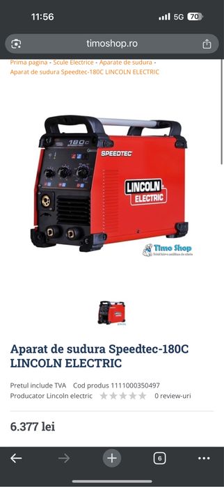 Aparat de sudura Mig Mag Lincoln Speedtec 180C / 180 amperi