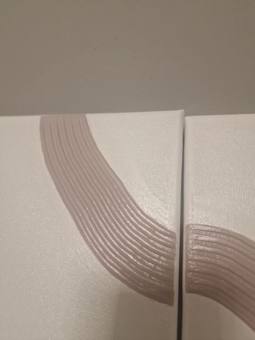 Set 2 tablouri 3D realizate manual alb/nude 24x30 cm