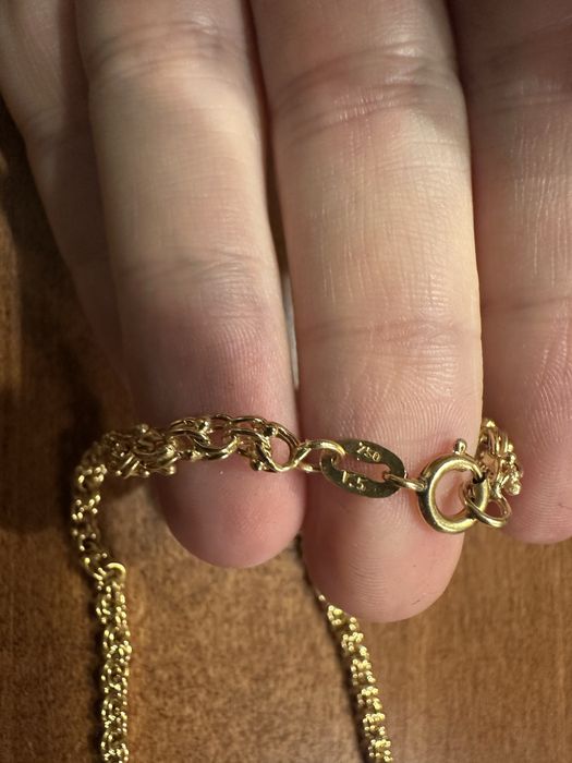 Златен синджир ланец гердан колие накит злато 18 карата гривна италиан