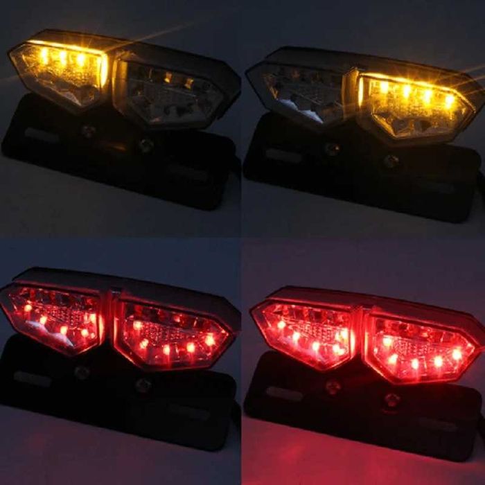 Стоп за мотор с вградени мигачи, универсален,  габарит