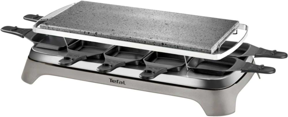 Tefal Raclette Grill Pierrade, 10 тигана, камък, 1350W, с ДЕФЕКТ