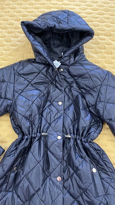 Дълго шушляково яке с качулка