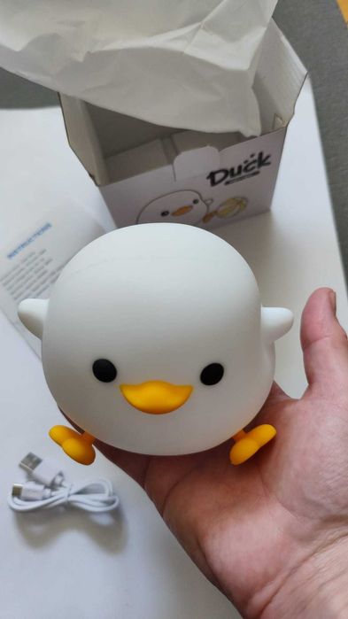 Lampa de veghe pentru copii, rata, control tactil, silicon ,USB-C